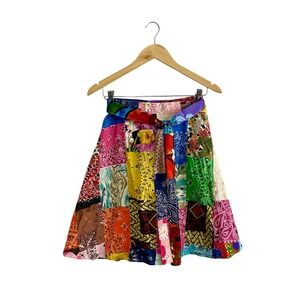 Patchwork Wrap Skirt Bandana Floral Tropical Boho Festival Tie Waist 27